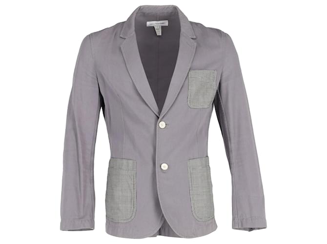 Blazer con tasca applicata Comme Des Garcons in denim di cotone grigio  ref.1211697