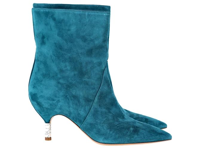 Gabriela Hearst Mariana Ankle Boots in Blue Suede  ref.1211704