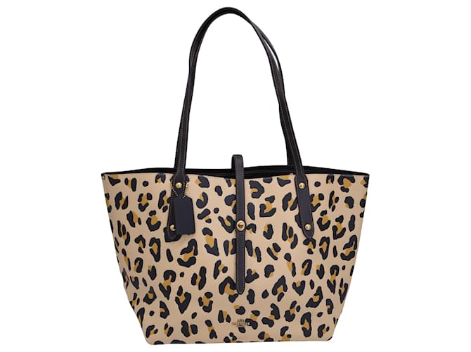 Coach Market Tote Bag mit Leopardenmuster aus mehrfarbigem Leder Mehrfarben  ref.1211705
