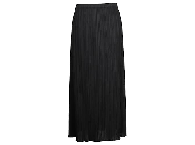 Pleats Please Pleated Maxi Skirt in Black Polyester  ref.1211709