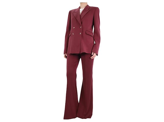 Gabriela Hearst Conjunto blazer e calças bordô - tamanho UK 10 Vermelho Lã  ref.1211739