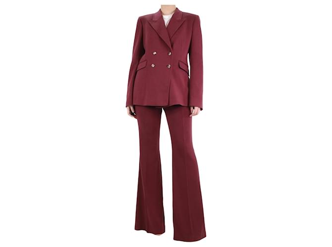 Gabriela Hearst Burgundy double-breasted blazer-trousers set - size UK 12 Red Wool  ref.1211760