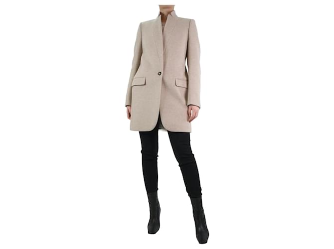 Stella Mc Cartney Neutral single-buttoned jacket - size UK 10 Wool  ref.1211764