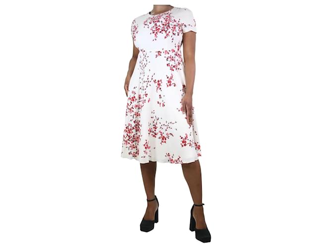 Autre Marque Cream floral printed midi dress - size UK 14 Polyester  ref.1211781