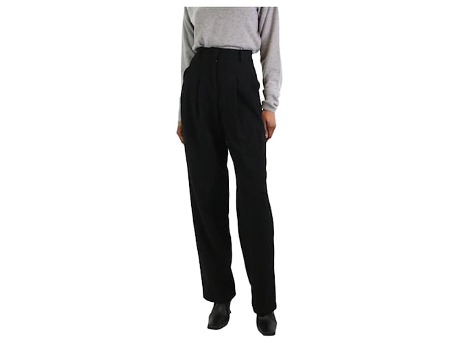Autre Marque Pantalon plissé noir en laine mélangée - taille XS  ref.1211794