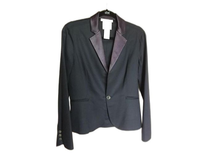 Céline Navy Blue Tuxedo Jacket with Satin Collar