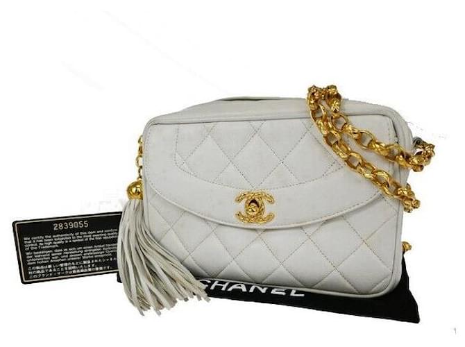 Chanel camera White Leather  ref.1211884