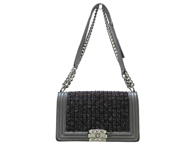 Chanel Boy Silber Leder  ref.1211888