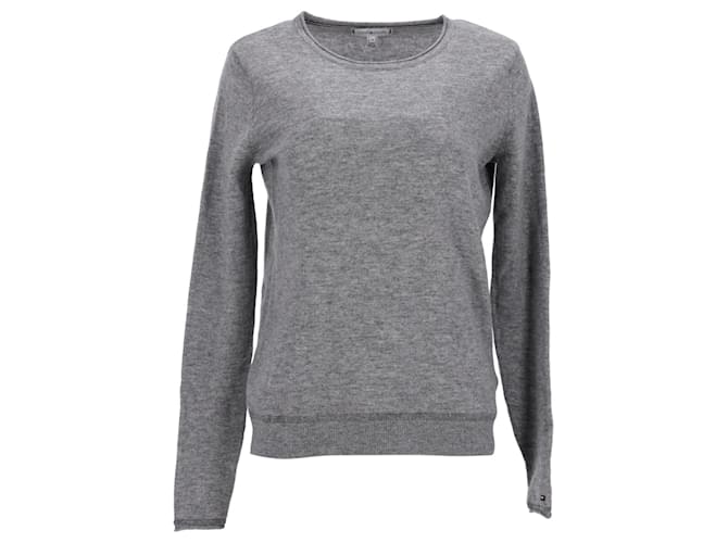 Tommy Hilfiger Damen-Pullover aus Kaschmir-Wollmischung in grauer Wolle  ref.1211900