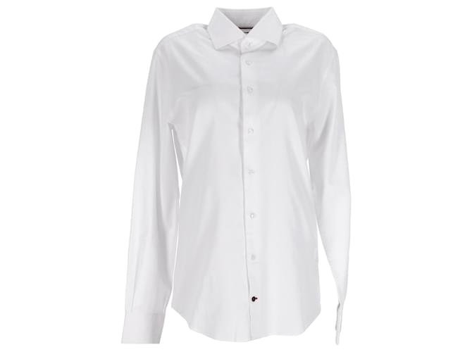 Tommy Hilfiger Tailliertes Herrenhemd aus reiner Baumwolle Weiß  ref.1211905