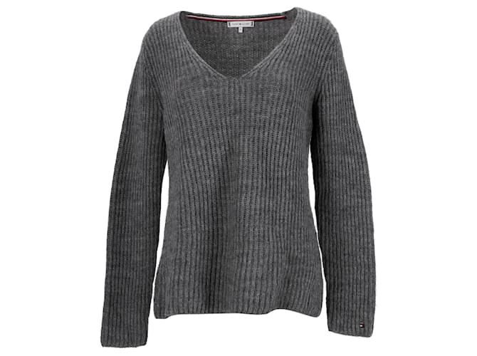 Tommy Hilfiger Damen-Pullover mit normaler Passform Grau Wolle  ref.1211927