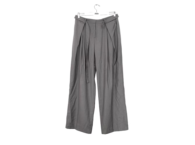 Autre Marque Pantalon large gris Polyester  ref.1212048