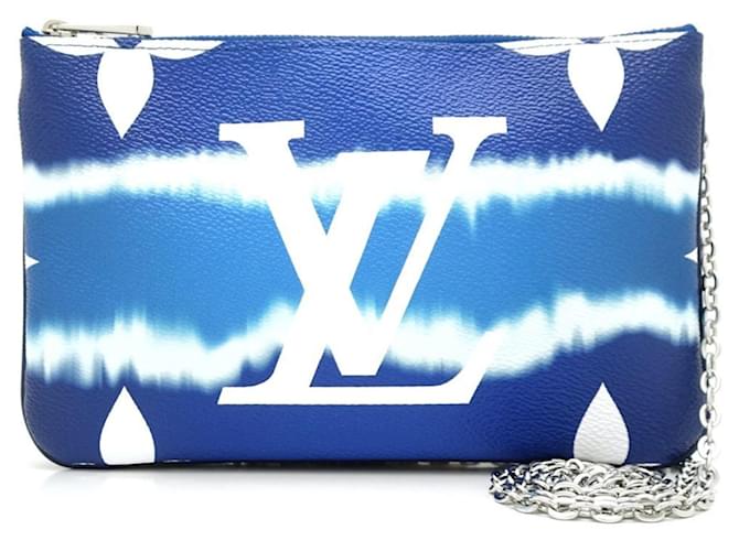 Louis Vuitton lined Zip Blue Cloth  ref.1212088