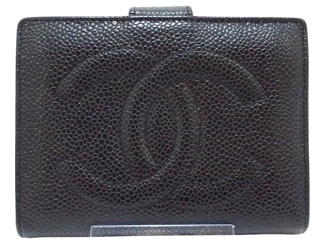 Chanel Logo CC Black Leather  ref.1212095