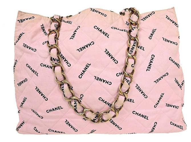Chanel Cabas Toile Rose  ref.1212123