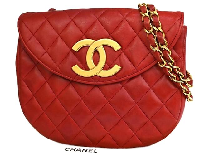 Chanel Mini matelassé Red Leather  ref.1212408