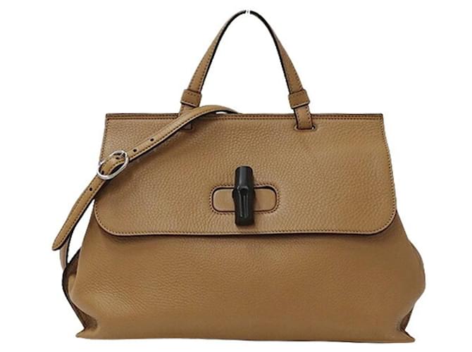 Gucci Bamboo Beige Leather  ref.1212463