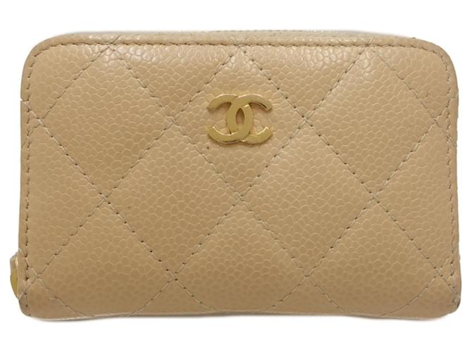 Timeless Chanel Bege Couro  ref.1212526