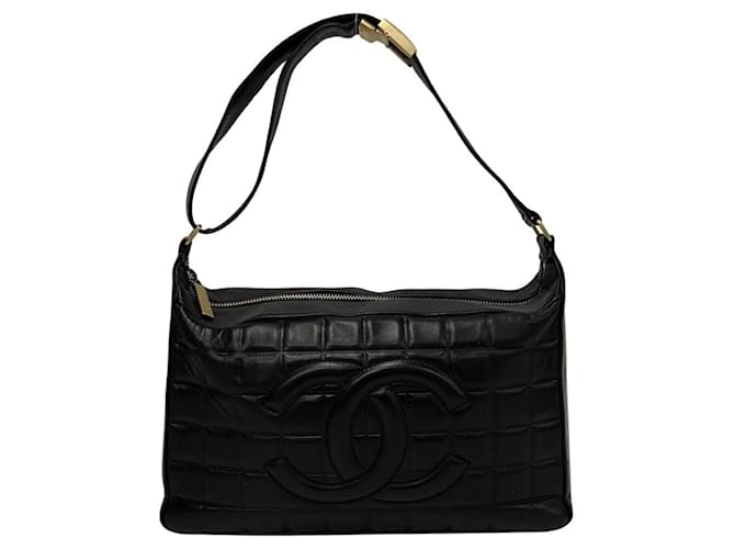 Timeless Chanel Chocolate bar Black Leather  ref.1212544