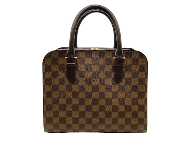 Autre Marque Louis Vuitton Damier Ebene Triana Satchel Brown Leather  ref.1212676