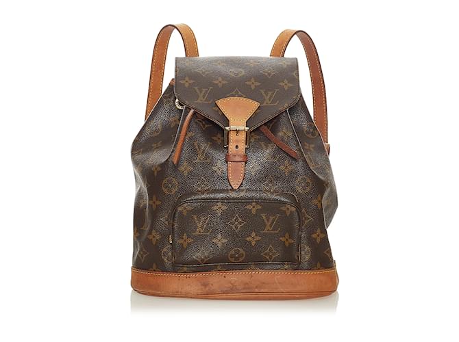 Brown Louis Vuitton Monogram Montsouris MM Backpack Leather  ref.1212681