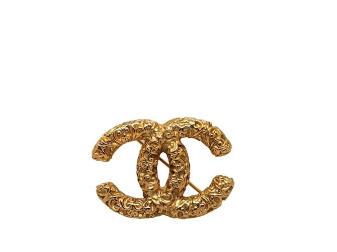 Gold Chanel CC Brooch Costume Bracelet Golden Metal  ref.1212684