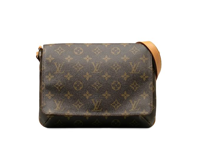 Brown Louis Vuitton Monogram Musette Tango Short Strap Shoulder Bag Leather  ref.1212690