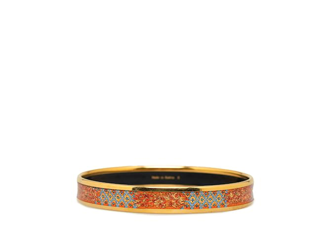 Hermès Pulseira de fantasia de pulseira de esmalte estreita Hermes dourada Dourado Metal  ref.1212733