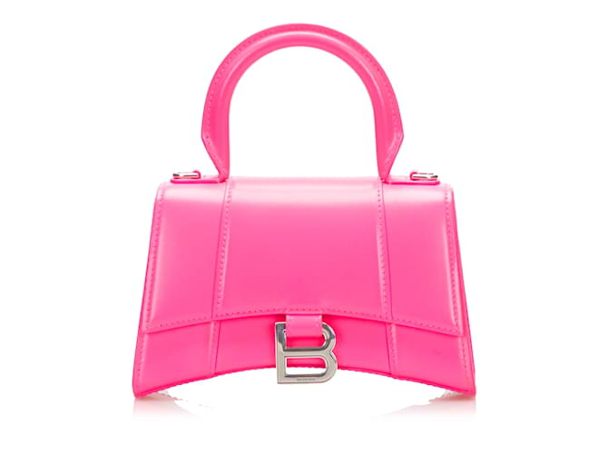 Bolso satchel XS Balenciaga Hourglass rosa Cuero  ref.1212763