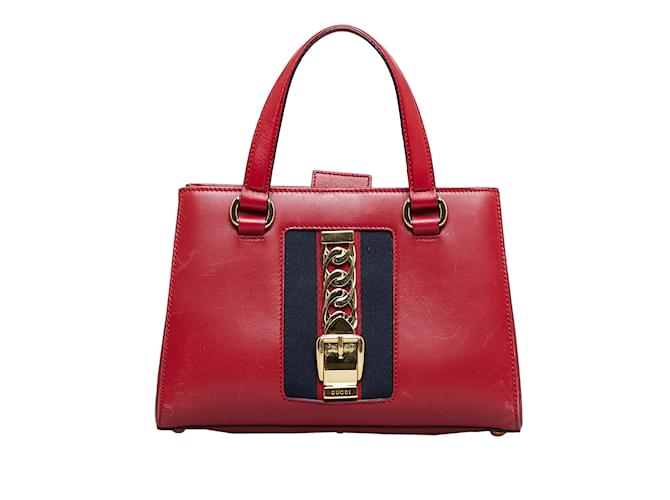Red Gucci Sylvie Satchel Leather  ref.1212780