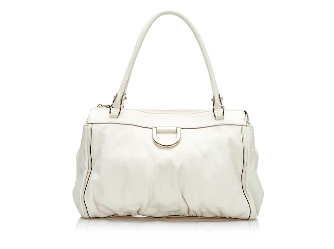 White Gucci Abbey D-Ring Handbag Leather  ref.1212794
