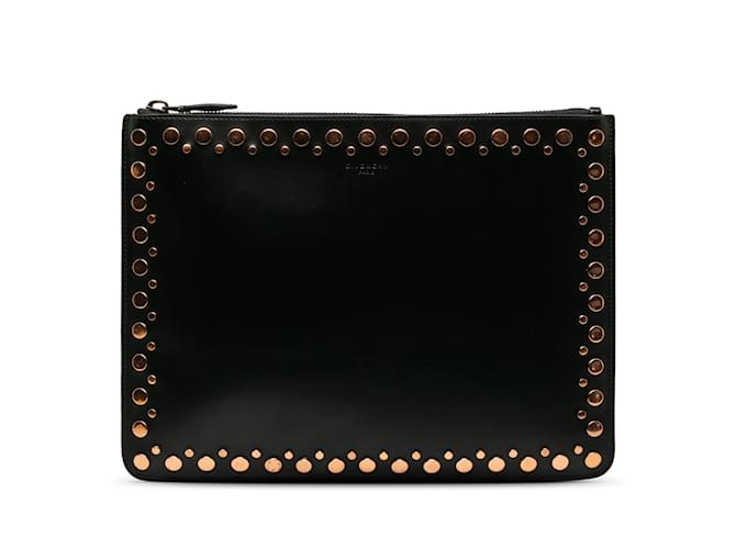 Black Givenchy Studded Leather Clutch Bag  ref.1212802