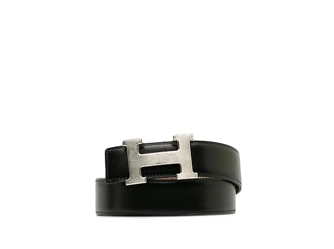Hermès Cintura reversibile Hermes Constance nera Nero Pelle  ref.1212804