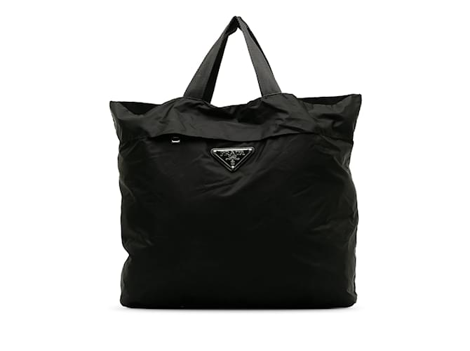 Black Prada Tessuto Tote Bag Leather  ref.1212810