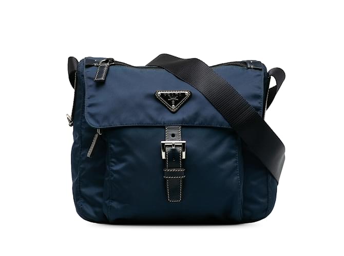 Blue Prada Tessuto Crossbody Bag Cloth  ref.1212814