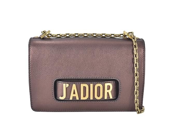 Bolso bandolera Dior J'adior mini morado con solapa y cadena Púrpura Cuero  ref.1212825