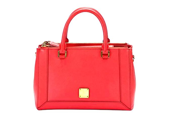 Red MCM Nuovo Leather Satchel  ref.1212844