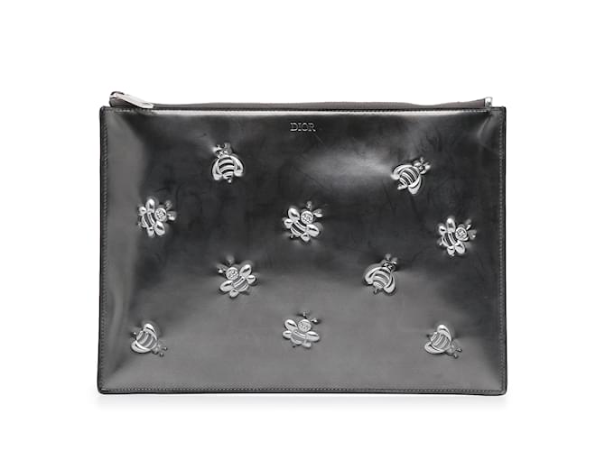 Black Dior x Kaws Bee Clutch Bag Leather  ref.1212875