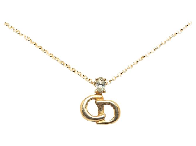 Gold Dior CD Logo Pendant Necklace Golden Yellow gold  ref.1212901
