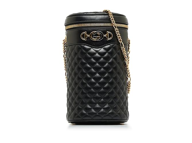 Black Gucci Zumi Cylindrical Crossbody Bag Leather  ref.1212922