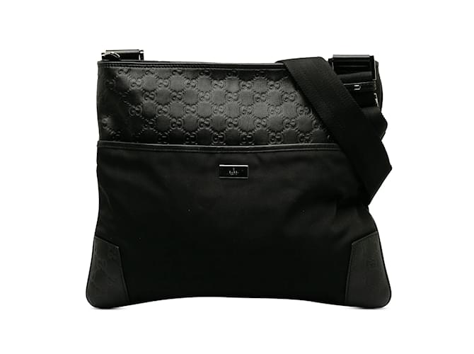 Black Gucci Guccissima Nylon Crossbody Leather  ref.1212938