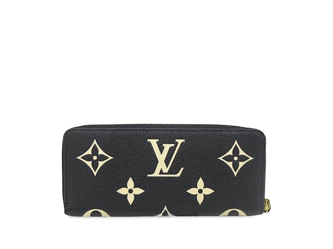 Black Louis Vuitton Monogram Empreinte Giant Zippy Wallet Cuir Noir  ref.1212941