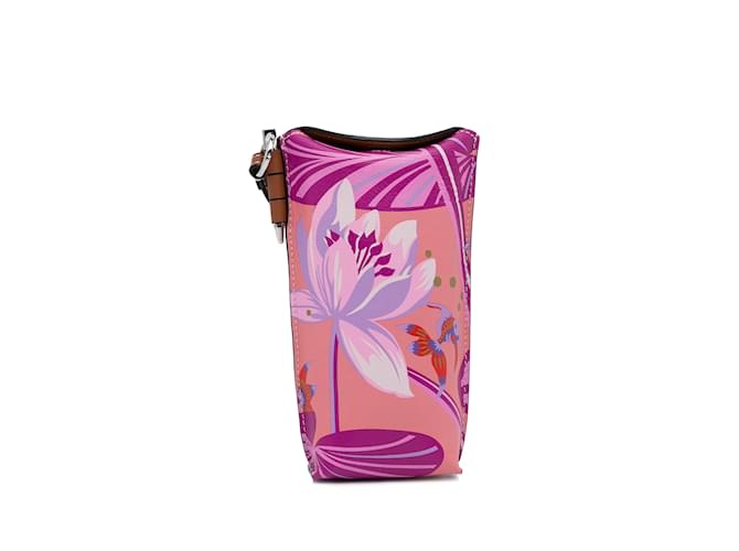 Rosa Loewe x Paulas Ibiza Waterlily Gate Taschen-Umhängetasche Pink Leder  ref.1212977