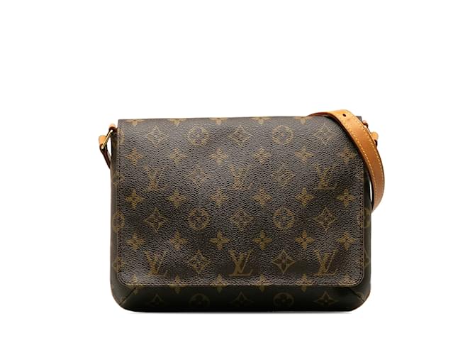 Brown Louis Vuitton Monogram Musette Tango Short Strap Shoulder Bag Leather  ref.1213000
