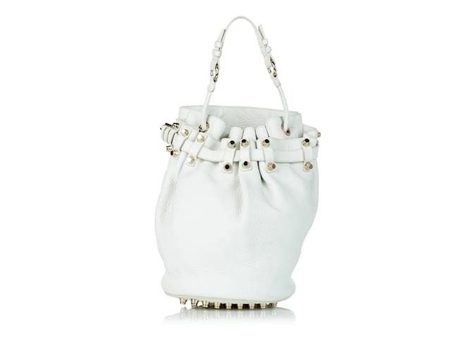 White Alexander Wang Diego Leather Bucket Bag  ref.1213022