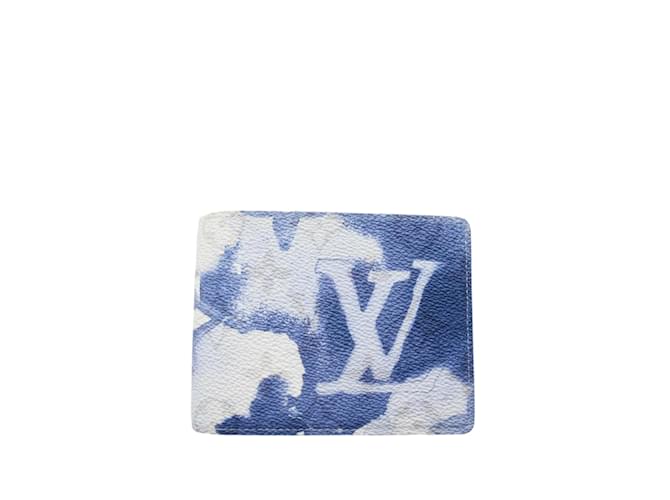 Portefeuille multiple aquarelle monogramme Louis Vuitton blanc Toile  ref.1213045
