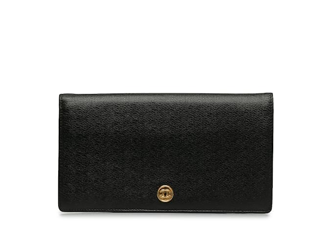 Black Chanel CC Leather Bifold Wallet  ref.1213063