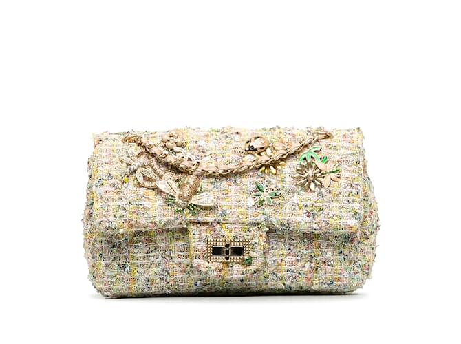 Reedição multicolor Chanel Mini Tweed Garden Party 2.55 Bolsa de Aba Simples Multicor  ref.1213094
