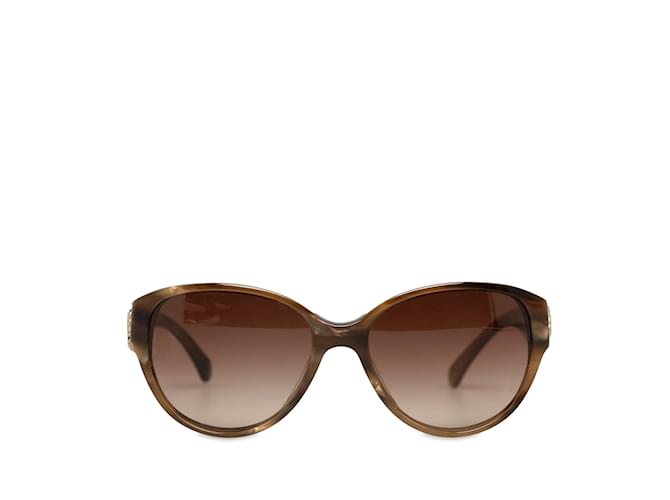 Gafas de sol polarizadas cuadradas Chanel marrones Castaño  ref.1213098