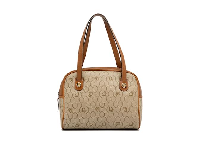 Brown Dior Honeycomb Handbag Leather  ref.1213099